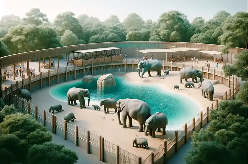 Zoo elefanter illustration